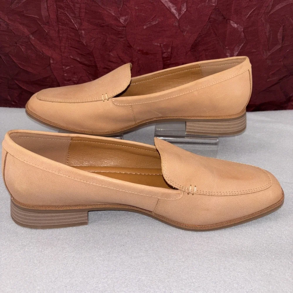 Lucky Brand Laurien Leather Slip On Loafers Shoes Pinky Beige Women's Size 9.5M